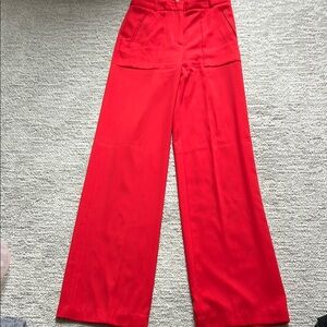 BCBG MAX AZRIA Red Wide-Leg Pants